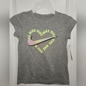 Nike Gray Short Sleeve Tee with Heart Design